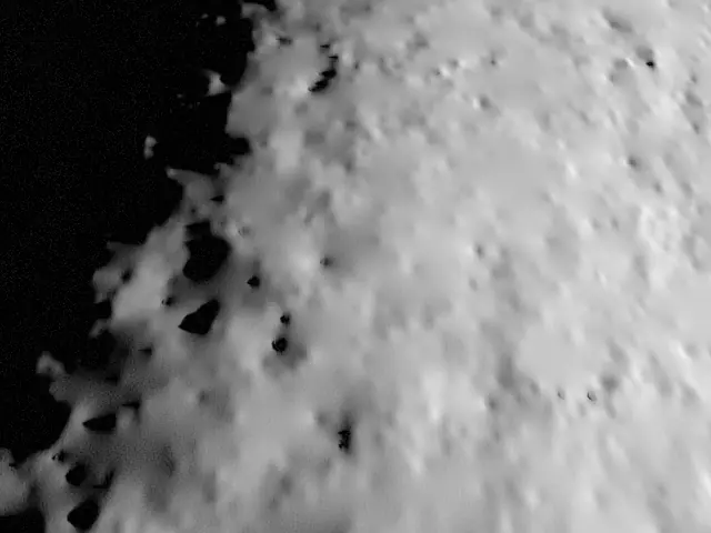 A frame from the withheld test site, de Gerlache crater, pole-facing rim